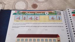 1.
Hiper-Efso Test
Ödev Testi
A) 10
8
60 cm
Faruk, kendi içlerinde özdeş dikdörtgen ve kare şeklindeki resimleri şekildeki gibi uç uca olacak şekilde 1600 santimetre
uzunluğundaki duvara asmıştır.
B) 15
Yeni Nesil
Duvarda 20 tane dikdörtgen şeklinde resim olduğuna göre kare şeklindeki resimlerin bir kenar uzunluğu kaç
santimetredir?
C) 20
DI
AAAAAAAAAA
D) 25
Bir dog
ayni z
Omn