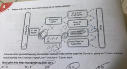 A
7. Aşağıda doğru ve yanlış önermelerin olduğu bir yol haritası verilmiştir.
51 asal
sayıdır.
D
√5 rasyonel
sayıdır.
3² +4²=5²
dir.
D
Buna göre Arda bitişe ulaştığında kaç puan alır?
A)-21
B)-4
C)4
Vx EZ için
2x çift sayıdır.
Her ay 30
gündür.
I sayısı irrasyo-
nel bir sayıdır.
Roma, İtalya'nın
başkentidir.
D
b) 13
D
Yukarıda verilen şemada başlangıç noktasından başlayan Arda önerme doğru ise D yolunu, yanlış ise Y yolunu kullanıyor.
Arda kullandığı her D yolu için 10 puan, her Y yolu için (-7) puan alıyor.
Stige
D
E) 30