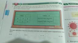 YENİ NESİL TEST -3
1. Selçuk Öğretmen, tahtaya aşağıdaki gibi iki tablo çiziyor. Öğrencilerinden Tablo-1'den seçecekleri farklı iki a
dan birini taban, diğerini üs olacak şekilde yazarak elde edebilecekleri üslü ifadelerin tam sayı değerlerini bul
larını ve Tablo-2'ye yazmalarını istiyor.
A) 29
BTS
3
-2
Osto Iradeler
Tablo-1
1
2
-3
Tablo-2
Pozitif tam sayılar
Negatif tam sayılar
Buna göre öğrencilerin Tablo-2'ye yazacakları birbirinden farklı sayıların toplamı aşağıdakilerden hang
sidir?
B) 14
C)-14
YENI NESIL TEST-3
4 ve 5. sorulan aşağıda verilen
Koronavirüs (Covid-19) tedavis
aşağıdaki oran kullanılmiştir.
D)-29
N mo
Bir doz aşının içinde bulun
4. Buna göre ta