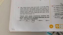 9.
Maki, Akdeniz ikliminin hâkim bitki türüdür. (I) Bu bitki örtüsü
altında oluşan terra rossa toprağı kısmen verimli topraktır. (II)
İklimin kurak olması, maki bitkisinin yapraklarının küçük, tüylü ve
kadifemsi olmasını sağlamıştır. (III) Bu bitki örtüsü içinde zeytin,
turunçgil, keçiboynuzu, kermez meşesi gibi türler vardır. (IV) Bu
türler yaprak dökmemektedir. (V)
Yukarıda verilen parçada numaralanmış cümlelerin han-
gisinde coğrafya biliminin en önemli ilkelerinden biri olan
neden- sonuç ilişkisi bulunmaktadır?
A)
B) IL
C) III
D) IV
EV
12. I.
Kutup iklimin
H. Güney Doğu
III. ABD'nin doğ
-IV. Akdeniz iklir
10
Yukarıda verile
ilkesi ile açıkla
A) Yalnız I
OS
Mecha
V
ZL
D)