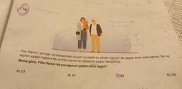 19.
Bulamıyorum
A) 23
x+y+z = 84
2-Y = 24
B) 25
x-1-29
21
Filiz Hanım, çocuğu ve babasından oluşan üç kişilik bir ailede üçünün de yaşları birer asal sayıdır. Bu üç
kişinin yaşları toplamı 84 ve Filiz Hanım ile babasının yaşları farkı 24'tür.
Buna göre, Filiz Hanım ile çocuğunun yaşları farkı kaçtır?
24
484
C) 27
D) 29