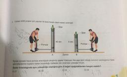 0904
2. Tübitak 4006 projesi için yapılan iki tane havalı roket maketi verilmiştir.
Şişe
B
Pompa
A
40 dm
X dm
Zemin
B
Şişe
13
Pompa
Borular içindeki hava pompa aracılığıyla sıkıştırılıp şişeler fırlatılıyor. Her şişe takılı olduğu borunun uzunluğunun farklı
asal bölenlerinin toplamı kadar bulunduğu noktadan dm cinsinden yükseğe fırlıyor.
Şişeler fırlatıldığında aynı yüksekliğe ulaştığına göre X değeri aşağıdakilerden hangisi olabilir?
A) 27
B) 30
C) 33
D) 34