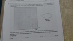 9.
ARA TATIL 1. ÇALIŞMA KAĞIDI
Ecrin aşağıda verilen geometri tahtasına, yanında verilen lastiği geçirerek dikdörtgenler oluşturacaktır.
Geometri tahtasındaki ardışık iki çivi arasındaki uzaklık 1 santimetre, lastiğin normal håldeki çevresi 40
santimetredir.
AJ 168
1 cm
B) 133
1 cm
RAPTAR HE
Ecrin lastiği çivilere geçirip bir dikdörtgen oluşturduğunda lastiğin çevresi %30 oranında artmıştır.
Buna göre Ecrin'in oluşturduğu dikdörtgenin santimetrekare cinsinden alanı aşağıdakilerden han-
gisi olamaz?
C) 120
Esneyebilen
mavi lastik
D) 105