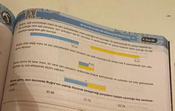 4
lan çubuğu dört eşit parçaya, sarı çubuğun ise bir ucundan 6 santimetrelik bir parça keserek kalan çubuğu üç eşit
Buğra, eşit uzunluktaki mavi ve sarı çubuklardan mavi çubuğun bir ucundan 10 santimetrelik bir parça keserek ka-
parçaya aşağıdaki gibi ayırıyor.
A) 60
Birinci Dereceden Bir Bilinmeyenli Denklemler II
Buğra elde ettiği mavi ve sarı parçalardan birer tanesini üst üste koyduğunda aralarında 8 santimetrelik fark oldu-
ğunu ölçüyor.
6 cm
10 cm
Daha sonra iki tane mavi, bir tane sarı parçanın aralarında boşluk kalmayacak ve çubuklar üst üste gelmeyecek
şekilde uç uca ekleyerek ölçüm yapıyor.
B) 68
& Test 02
8 cm
Buna göre, son durumda Buğra'nın yaptığı ölçümde birleştirdiği parçaların toplam uzunluğu kaç santimet-
redir?
C) 72
D) 76 Debica