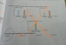ilmiştir.
plazmik
kulum
1
8.
Bir defa mitoz bölünme geçirdiği bilinen bir hücreye ait aşağıdaki grafikler çizilmiştir.
II. Hücre sayısı
1. Krómozom sayısı
LI
Başlangıç
Bölünme
sonunda
→ Zaman
2
III. Sitoplazmanın bölünme sayısı
2
Bölünme sırasında
Buna göre, çizilen grafiklerden hangileri doğrudur?
A) Yalnız I
B) I ve II
C) II ve III
Başlangıç
Zaman
Bölünme
sonunda
→ Zaman
D) I, II ve III