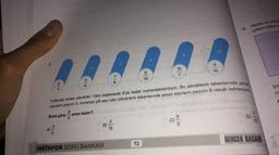 3/2
3
A)-
4
6
B)
METAFOR SORU BANKASI
78
2
15
3
Yukarıda verilen silindirler 1'den başlanarak 6'ya kadar numaralandırılıyor. Bu silindirlerin tabanlarında yazan
sayıların çarpımı A, numarası çift sayı olan silindirlerin tabanlarında yazan sayıların çarpımı B olarak belirleniyor.
B
Buna göre, -oranı kaçtır?
A
10
72
16
7
C)
6
2/3
4
15
4.
D)
Melisa bir teksti
çalara bölüp ya
15
GERCEK BASARI
Şel
ça