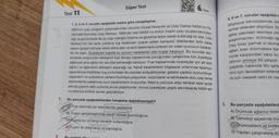 72
ti
1.
Test 11
2
Süper Test
Bu parçada aşağıdakilerden hangisine değinilmemiştir?
Fuar alanında yer alan etkinlik çeşitlerine
B) Fuarın gerçekleştirildiği alanın nerede bulunduğuna
Day Fuen
1, 2, 3 ve 4. soruları aşağıdaki metne göre cevaplayınız.
ABD'nin uzay programı çalışmalarından sorumlu Ulusal Havacılık ve Uzay Dairesi NASA'nın Flo-
rida'daki Kennedy Uzay Merkezi, 1968'den beri NASA'nın bütün insanlı uzay uçuşlarında kullan-
dığı ve günümüzde de üç uzay mekiğini fırlatma ve gözetme tesisi olarak kullandığı bir alan. Uzay
Merkezi'nin her sene yüzlerce kişi tarafından ziyaret edilen kampüsü ötekilerden farklı olarak
sezon açılışını dünyayı etkisi altına alan ve akıllı telefonlarla ünlenen bir video oyununun karakter-
leri ile yaptı. Ziyaretçileri kapıda bu oyunun karakterleri olan kuşlar karşılıyor. Bu oyundan esin-
lenilerek oluşturulan etkileşimli fuar teması kapsamında çocuğundan yetişkinine tüm ziyaretçiler
eğlenceli ama eğitici bir tecrübe edineceğe benziyor. Fuar kapsamında ziyaretçiler için altı farklı
eğitici ve eğlendirici etkileşim seçeneği var. Kendi karakterlerini bilgisayar ortamında tasarlıyor,
sapanlarıyla fırlattıkları kuş yumurtaları ile uzaylıları avlayabiliyorlar; galaksi yapboz oyununda ge-
zegenlerin ve uydularının yerlerini bulmaya çalışıyorlar, sürprizlerle ve tehlikelerle dolu uzay temalı
labirentlerde saklanmış oyun karakterlerini buluyorlar; Mars'a yolculuk edip tehlikeli lazer ışınları
altında gizemli altın yumurta avına çıkabiliyorlar. Ayrıca ziyaretçiler çeşitli etkinliklerde NASA ast-
ronotlarıyla birlikte zaman geçirebiliyor.
Cuarda bu yıl hangi temanin kullanıldığına
D Fuarın ilk defa hangi yıl yapıldığına
6.
Tema
5.
5, 6 ve 7. soruları aşağıdaki r
Bilgisayar teknolojilerinde, öze
ramlar dillerden düşmüyor. So
daha yakından tanımaya yön
araştırmacıları, örümceğin ağı
Olay biraz parmak izi tanıma
ağları ören örümceklere dair
nizde karşısındaki yapıyı bu
tahmin etmeye (III) çalışıyor.
çeşitlilik hakkında fikir sahib
türü için denedikleri sistemd
mi için cesaret verici bir oran
Bu parçada aşağıdakilerd
A) Örümcek ağlarının birbir
B) Teknoloji sayesinde örüm
COrümceklerin ağ örerke
D) Yapılan çalışmalarla örü