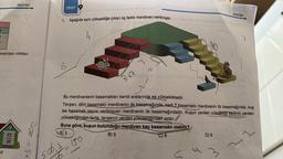 Z
insinden miktarı
sil
Kesirler
22
88
x5=
TEST9
1. Aşağıda aynı yüksekliğe çıkan üç farklı merdiven verilmiştir.onego i otvod nas
4
B
50.3
3x7
3
150
n
Buna göre, kuşun bulunduğu merdiven kaç basamaklı olabilir?
A) 3
B) 5
C) 8
Bu merdivenlerin basamakları kendi aralarında eş yüksekliktedir.
Tavşan, dört basamaklı merdivenin ilk basamağında, kedi 7 basamaklı merdivenin ilk basamağında, kuş
ise basamak sayısı verilmeyen merdivenin ilk basamağındadır. Kuşun yerden yüksekliği kedinin yerden
yüksekliğinden fazla, tavşanın yerden yüksekliğinden azdır.
3
Kesirler
D) 9
7
1