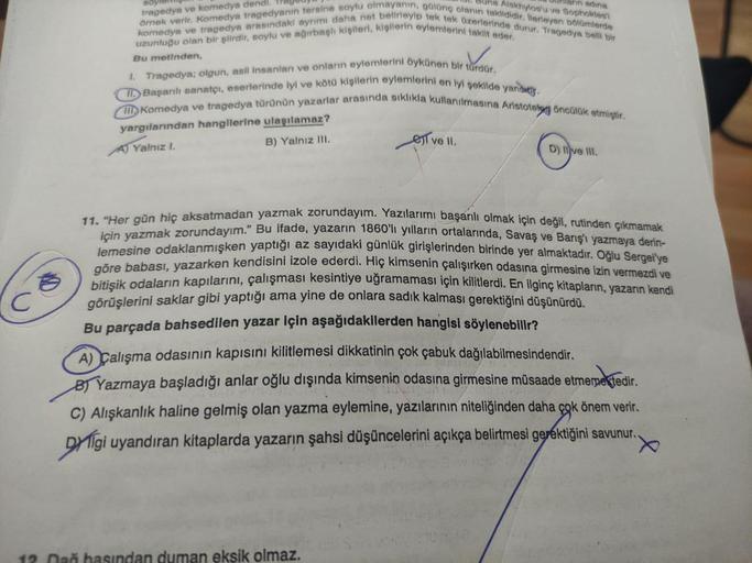 una Alskhylos'u ve Sophokles'
rin adina
söylen
tragedya ve komedya dendi.
komedya ve tragedya arasındaki ayrımı daha net belirleyip tek tek üzerlerinde durur. Tragedya belli bir
örnek verir. Komedya tragedyanın tersine soylu olmayanın, gülünç olanın taklid