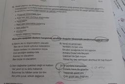 15. Stresli yaşamın da etkisiyle günümüz toplumunda görülme sıklığı giderek artan tükenmişlik sendromu,
önemsenmesi ve mutlaka tedavi edilmesi gereken psikolojik bir sorundur. En yaygın görülen tükenmiş-
lik sendromu belirtilerinden bazıları şu şekilde sıralanabilir:
●
Duygusal tükenmişlik hissi
Kişiyi esir alan olumsuz düşünceler
Karamsarlık
. Basit işleri bitirmekte zorlanma
İşten soğuma
●
• Umutsuzluk
. Kendini değersiz hissetme
Buna göre aşağıdaki dizelerin hangisinde yansıtılan duygular tükenmişlik sendromunu çağrıştırmaz?
A) Benim de mi düşüncelerim olacaktı
Ben de mi böyle uykusuz kalacaktım
Sessiz sedasız mi olacaktım böyle
Çok sevdiğim salatayı bile
Aramaz mi olacaktım
Ben böyle mi olacaktım
C) Seni dağladılar (yaktılar) değil mi kalbim
Her yanın içi su dolu kabarcık
Bulunmaz bu hâlden anlar bir-ilim
Akıl yırtık çuval, sökük dağarcık
8. SINIF DENEME SINAVI
D) IV
B) Yendi mi şimdi beni
Yenildim mi ben ona
Ekvator sıcağında tiril tiril üşürüm
Ankara Ovası'nda Beyazıt
Çaldıran'da Şah mıyım
Yoksa hiç ses vermeyen akortsuz bir tuş muyum
D) Iyi günlere inanıyorsan
Üstelik hava da güzelse
Yaşamak güzel şey
Çok güzel şey doğrusu
JOME
B)
D) Tuz Ruhu
Çamaşır Suyu
40 H₂
irkeli Su
33370874
6.
1-
hangi
Sabunl
****