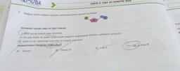 BA
YAYINLARI
7. Aşağıda
a kalıtım bilgisini taşıyan yapılardan birinin görseli verilmiştir.
Görselde verilen yapı ile ilgili olarak;
CalvAiniin
ÜNİTE 2: DNA VE GENETİK KOD
DNA'nin en küçük yapı birimidir.
Alt alta fosfat ve şeker arasındaki bağlarla bağlanarak DNA'nın ipliklerini oluşturur.
DNA'nın bir özellikten sorumlu en küçük yapısıdır.
ifadelerinden hangileri doğrudur?
A) Yalnız I
BY Yalnız III
C) I ve II
Com
D), I ve III
KAL
Ca
B
