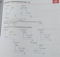 esti
Kimyasal Tepkimelerde Enerji - IX
PE (kkal)
20 X₂+Y₂
Grafiklerde,
X₂ + Y₂
2XY
2XY
T.K
X₂+2Y₂
P.E (kkal)
AH=+40kJ
80
→ 2XY ve XY + 2127
T.K
D) PE (kkal)
20
2XY
0
XY+1/2Y2
tepkimelerinin potansiyel enerji (P.E) - tepkime koordinatı (T.K) değişimi verilmiştir.
Buna göre aynı koşullarda,
+120
2XY₂ → X₂ + 2Y2
tepkimesinin P.E - T.K grafiği aşağıdakilerden hangisidir?
A) PE (kkal)
B) PE (kkal)
2XY
→ XY₂
XY₂
AH°=-60kJ
X₂+2Y₂
T.K
T.K
AH=-40kJ
X₂+2Y₂
T.K
E) PE (kkal)
2XY
C) PE (kkal)
2XY₂
X₂+2Y₂
AH²=-100kJ
X₂+2Y₂
AH*=+80kJ
T.K
T.K
59