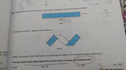 ve kare bi
Ju √162 d
Z.)
50 ve 51
2 1324
18
IL
20. Aşağıdaki Şekil 1'de, ön yüzü mavi, arkası beyaz, dikdörtgen biçiminde bir kâğıt verilmiştir.
Bu kâğıt, iki yerinden, aşağıdaki gibi katlanıyor
363 cm
B) √72
"1153
Şekil 1
Şekil 2
√3 cm
3.2.18
Katlama sonucunda, Şekil 2'deki gibi üç eş dikdörtgensel bölge ve iki eş üçgensel bölge oluşturuluyor.
Buna göre Şekil 2'deki dikdörtgenlerden birinin çevre uzunluğu kaç santimetredir?
A) √48
C)√108
1822
ad
16
D) √192
SİNAN KUZUCH