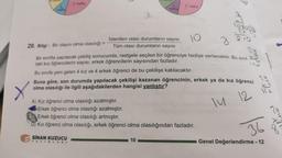 3
hafta
2. hafta
SINAN KUZUCU
36
YAYINLARI
hafta
İstenilen olası durumların sayısı
Tüm olası durumların sayısı
2. hafta
A) Kız öğrenci olma olasılığı azalmıştır.
Erkek öğrenci olma olasılığı azalmıştır.
Erkek öğrenci olma olasılığı artmıştır.
D) Kız öğrenci olma olasılığı, erkek öğrenci olma olasılığından fazladır.
10
36
20. Bilgi: Bir olayın olma olasılığı:
10
8
Bir sınıfta yapılacak çekiliş sonucunda, rastgele seçilen bir öğrenciye hediye verilecektir. Bu sınıf-
taki kız öğrencilerin sayısı, erkek öğrencilerin sayısından fazladır.
x?
37 13
210
Bu sınıfa yeni gelen 4 kız ve 4 erkek öğrenci de bu çekilişe katılacaktır.
Buna göre, son durumda yapılacak çekilişi kazanan öğrencinin, erkek ya da kız öğrenci
olma olasılığı ile ilgili aşağıdakilerden hangisi yanlıştır?
Tu
29
TH THE
12
29
36
Genel Değerlendirme - 12
