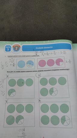 10
40
UNITE O
m
40
A1
u
DOĞRULA
2
110
1. Aşağıdaki şekilde iki tane ondalik gösterim modellenmiştir.
44
yo
16
10
Ondalık Gösterim
11
DOO
00
·004
12
4₁11·2-2=312
OOO
Buna göre, bu ondalık sayıların çarpımının sonucu, aşağıdaki seçeneklerin hangisinde modellenmiştir?
B)
23
DOO
O
OOO
OOO