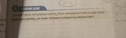 işimine
Dr. B
0=4
OGRENME ALANI
1,0 molar 100 mL HCI yeterince Ca(OH)₂ ile tam nötrleştiğinde 2 kkal ısı açığa çıkıyor.
Buna göre Ca(OH)2 nin molar nötrleşme entalpisi kaç kkal/mol dür?
Eag: G
a=6
b=0