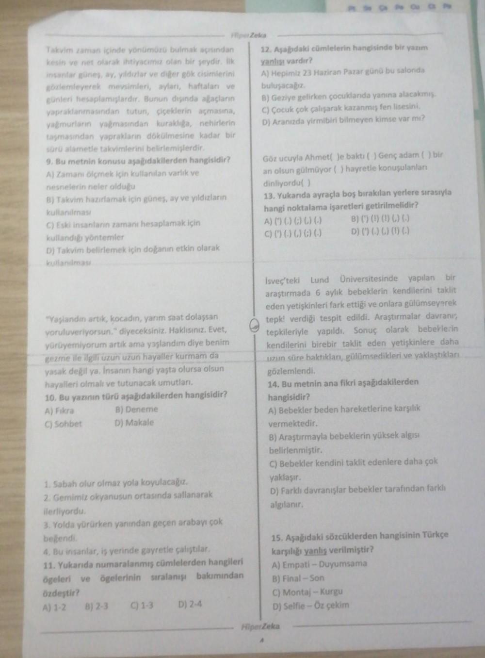 Takvim zaman içinde yönümüzü bulmak açısından
kesin ve net olarak ihtiyacımız olan bir şeydir. İlk
insanlar güneş, ay, yıldızlar ve diğer gök cisimlerini
gözlemleyerek mevsimleri, ayları, haftalan ve
günleri hesaplamışlardır. Bunun dışında ağaçların
yaprak