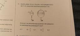N
M
ksel potansiyel enerji
e enerji değişmemiş-
erken elektriksel po-
arasındakinden kü-
11. Elektrik yükleri +2q ve-14q olan r ve 3r yarıçaplı küreler
den K nin yüzeyindeki elektriksel potansiyel V dir.
12
+2q
B)
noklasing
K
K küresi L'ye dokundurulup aynlırsa L'nin yüzeyinde-
ki elektriksel kaç potansiyel V olur?
A) 0
3/2
L
C) 1
D)
3
-14q
2
E) 2