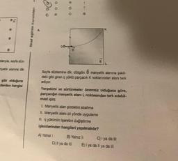 zarya, saya diz
nyetik alanine dik
gibi olduğuna
Werden hangisi
final eğitim kurumları
O
3
00®
e
A) Yalnız 1
Sayfa düzlemine dik, düzgün B manyetik alanına şekil-
deki gibi giren a yükü parçacık K noktasından alanı terk
ediyor.
B
Yerçekimi ve sürtünmele: önemsiz olduğuna göre,
parçacığın manyetik alanı L noktasından terk edebil-
mesi için;
L Manyetik alan şiddetini azaltma
I. Manyetik alan zit yönde uygulama
qyükünün işaretini değiştirme
işlemlerinden hangileri yapılmalıdır?
B) Yalnız II
L
D) Il ya da ill
C) I ya da ill
E) I ya da il ya da lill