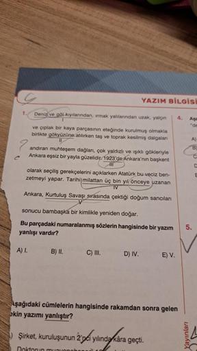 G
1.
Deniz ve göl kıyılarından, ırmak yalılarından uzak, yalçın
ve çıplak bir kaya parçasının eteğinde kurulmuş olmakla
birlikte gökyüzüne atılırken taş ve toprak kesilmiş dalgaları
11
?
andıran muhteşem dağları, çok yaldızlı ve ışıklı gökleriyle
Ankara eş