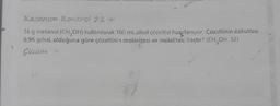 Kazanım Kontrol 22 (@
16 g metanol (CH₂OH) kullanılarak 100 mL alkol çözeltisi hazırlanıyor. Çözeltinin özkütlesi
0,96 g/mL olduğuna göre çözeltinin molaritesi ve molalitesi kaçtır? (CH₂Ori: 32)
Çözüm
67