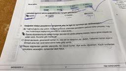 0006
2 ZIMIE KYSVAIN DECENTENDIBWE
Buna göre,
YATIK
1. adım
SAZAK
VI (0
5KDS20222-200
KATIK
B) YAZAN
2. adım
SAZÁN.
3. adım
tablodaki üçüncü adıma aşağıdakilerden hangisi getirilemez? KAZAN
AYAZAR
pulio fisiamun 2
C) SIZAN
SIZAN
4. adım
2
XAZR
goTisysimamat unpob ipinille ua
D) KAZAN
110-
6. Aşağıdaki hikâye parçalarının hangisinde olay ile ilgili bir ayrıntıya yer verilmemiştir?
A) Yağmurluğumu alıp çıktım. Kasabanın bozuk yollarında çizmelerim çamura batıp çıkıyordu. Yağ-
mur hızlanmaya başlayınca yanımda bir araba durdu. ob eve id ebeneneb xay in LIA •
Özenle düzenlenmiş bir odaydı burası. Işık alan bir yerde çalışma masası, kapıyı gören köşede ise
yatak vardı. Duvarlar gök mavisi idi.
ovimeile enh
umsod visinuyo syseiplid inibiA (
C) Şimdi darılacak, gücenecek zaman mı, bak tatlı bir telaşımız var, dedim. Yelkenleri hemen suya in-
dirmedi ama hak verdi bana sonra hatta gelip sarıldı.
(0
Beyaz kâğıtlardan gemiler yapıyordu. Ne olacak bunlar, diye sordu öğretmeni. Küçük sınıflardaki
sex 1eles quod insmpüb sbrievs
çocuklara vereceğim, oynasınlar dedi Haluk.
52
gider üstelik. Hirs
sin, çoğalsın.
D) Devam etti sö
retmen için č
rip diğerini
9.
Diğer sayfaya geçiniz.