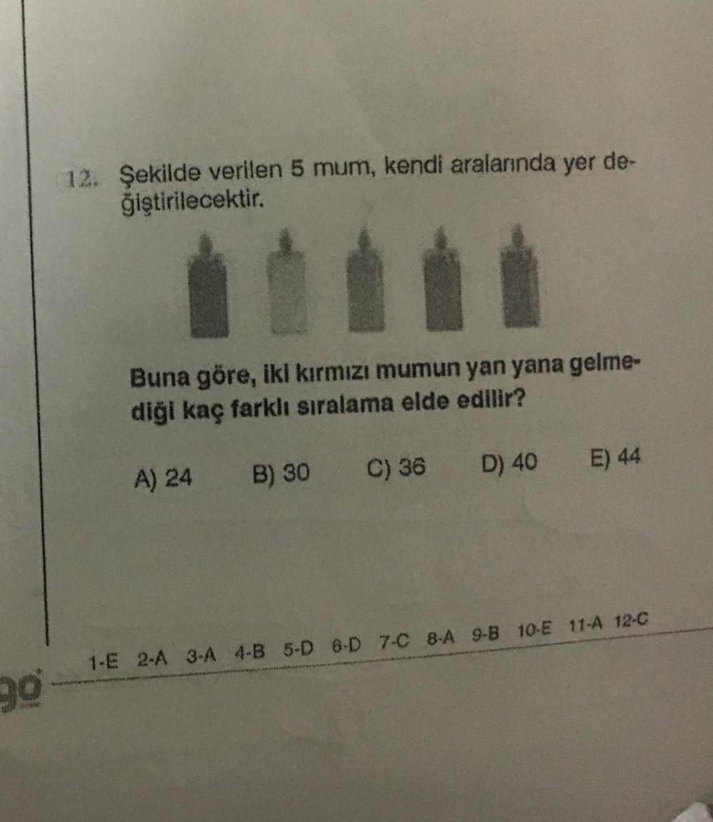 Olasılık Soruları ve Cevapları, Soru Çözümü, Soru Bankası - Kunduz