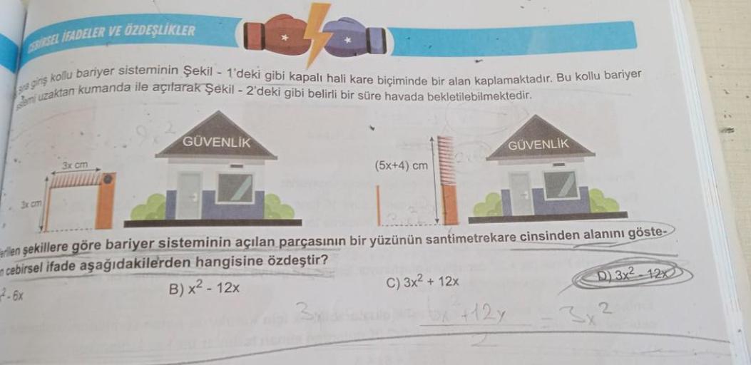 I
CERIRSEL İFADELER VE ÖZDEŞLİKLER
da
ara ginş kollu bariyer sisteminin Şekil 1'deki gibi kapalı hali kare biçiminde bir alan kaplamaktadır. Bu kollu bariyer
emi uzaktan kumanda ile açılarak Şekil - 2'deki gibi belirli bir süre havada bekletilebilmektedir.