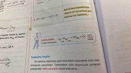 2
eat
= 15.10-4 M/S
NO3(suda) + H₂(g)
2
0125
l koşullar altında H₂ gazının
ğuna göre, Na(k) nin harcan-
5 mol/dak
moldk
/benimhocam
●
4 mol gaz
HCl + H₂O H₂O + Cl¯
TUZAK SORU
T sabit denmezse
Asit ve baz çözeltilerinde
ortamın pH durumuna göre
tepkime hızı belirlenir.
C(k) + O2(g)
-
1 mol 1 mol
CO2(g)
+ISI
vardır.
Hacim
değişir.
Çarpışma Teorisi
Bir tepkime, tepkimeye giren taneciklerin çarpışarak ürün oluş-
turmasıyla gerçekleşir. Tepkimelerin ürün oluşumuyla sonlanan
çarpışmalar etkin çarpışma olarak adlandırılır.