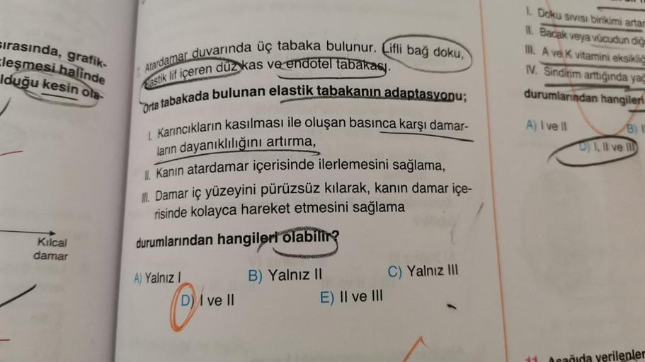 sırasında, grafik-
Cleşmesi halinde
Iduğu kesin ola-
Kılcal
damar
Atardamar duvarında üç tabaka bulunur. Lifli bağ doku,
dlastik lif içeren düz kas ve endotel tabakas.
Orta tabakada bulunan elastik tabakanın adaptasyonu;
1. Karıncıkların kasılması ile oluş