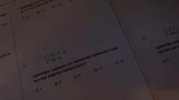 ceği
çizilmiş
eşitsizliği disim
gi en büyük tam sayı de
1)-8
<0
x²-3x-4
xe BX16
5
B) 3
D) 10
eşitsizliğini sağlayan x'in alabileceği birbirinden farklı
tam sayı değerleri toplamı kaçtır?
A) 1
C) 6
E) 12
8.
x²+x-6
x²-6x+8
eşitsizliğini sağl
kaç tam sayı da
A) 5