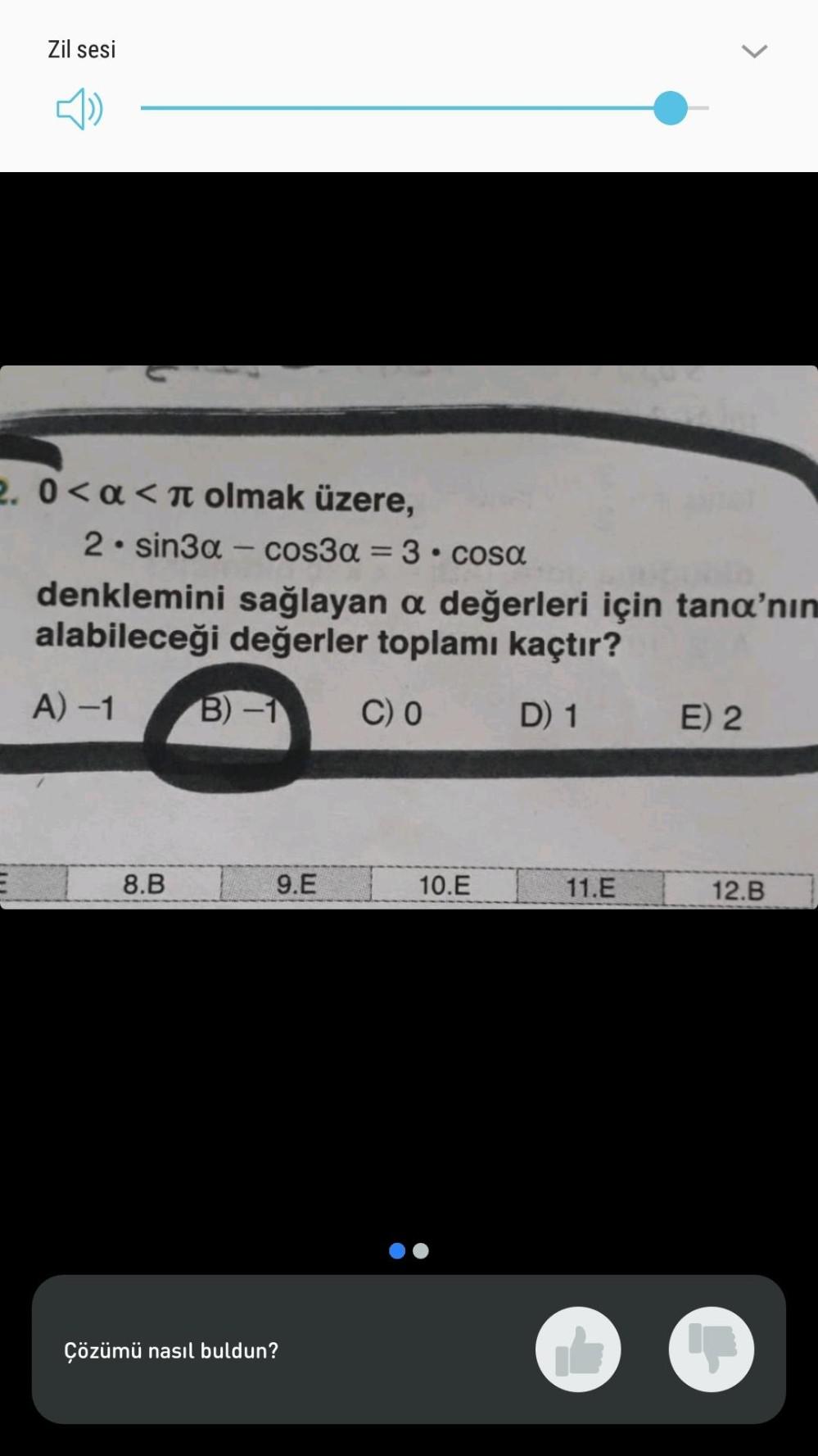 Trigonometrik Fonksiyonlar Soruları ve Cevapları, Soru Çözümü, Soru Bankası  - Kunduz