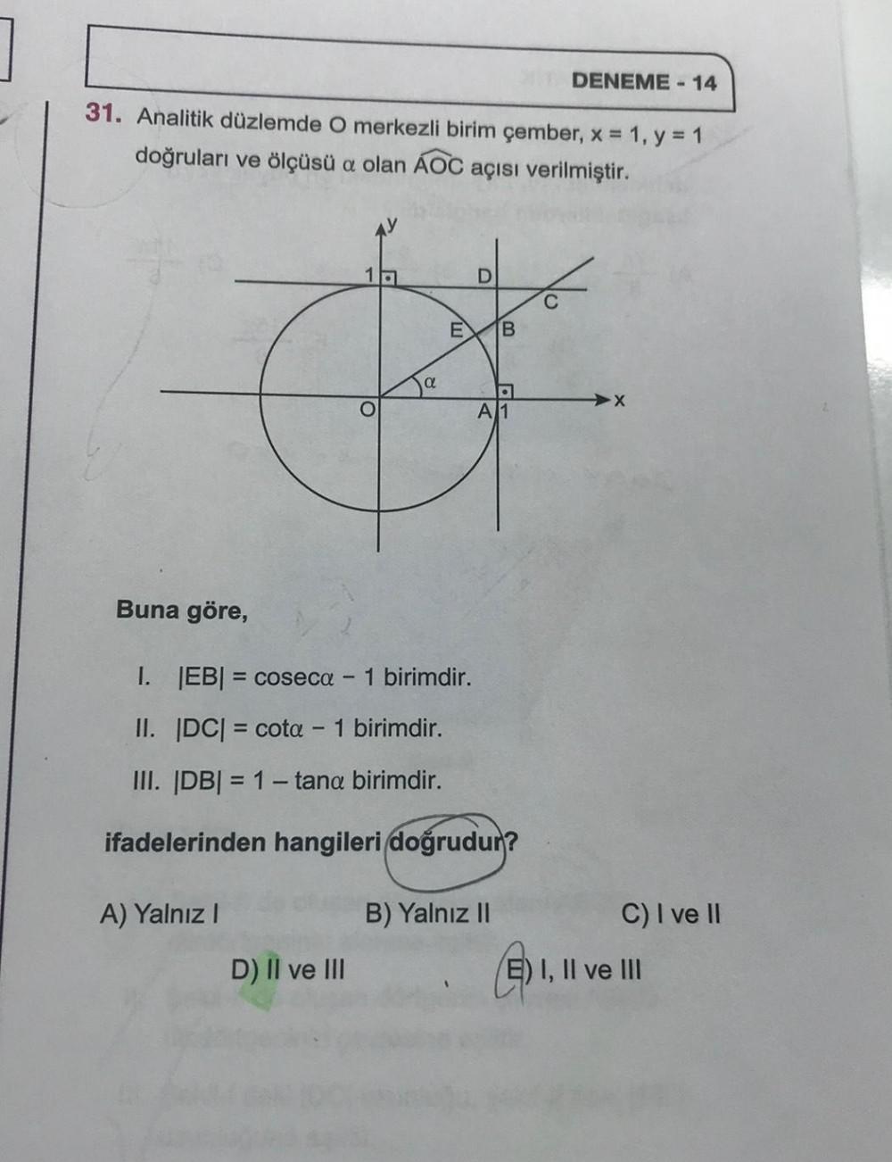 Trigonometrik Fonksiyonlar Soruları ve Cevapları, Soru Çözümü, Soru Bankası  - Kunduz