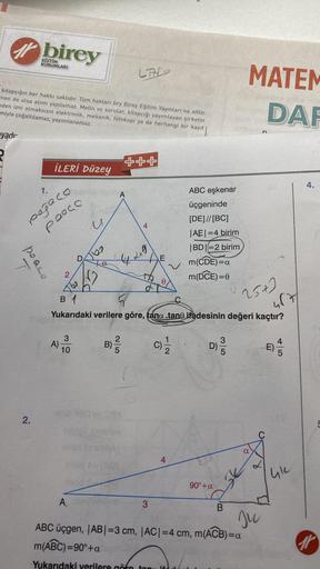 kitapçığın her hakkı saklıdır. Tüm hakları bry Birey Eğitim Yayınları'na aittir.
men de olsa alıntı yapılamaz. Metin ve sorular, kitapçığı yayımlayan şirketin
eden izni olmaksızın elektronik, mekanik, fotokopi ya da herhangi bir kayıt
miyle çoğaltılamaz, y