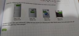 D
Çözüm
1. Aşağıda bir mağazanın dört üründe yaptığı peşin ve taksitli ödeme için indirim oranları verilmiştir.
D
3600 ₺
Peşin: %20
Taksitli: %10
2800 t
2. yol: 240- 100 30
100
Peşin: %25
Taksitli: %15
2400 t
=240.
Peşin: %30
Taksitli: %20
70
100
= 168'dir.
1600 ₺
Peşin: %10
Taksitli: %5
Yukarıdaki ürünleri alan yeni evlenecek 2 çiftten biri tüm ürünler için ödemeyi peşin diğeri taksitli yapıyor. Buna göre peşin alan çift
taksitli alan çifte göre kaç ₺ kâr etmiştir?