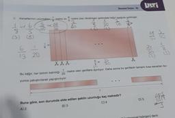 5. Kenarlarının uzunlukla
ve 6
8
(S)
13
18
ve
ve
m
metre ve
LB
5
metre olan dikdörtgen şeklindeki kağıt aşağıda verilmiştir.
2
20
Cro
20
XXX.
Bu kağıt, her birinin kalınlığı 20
yunca çakıştırılarak yapıştırılıyor.
8
(S)
6
Deneme Sınavi-06
m
2409
X
5
(4)
metre olan şeritlere ayrılıyor. Daha sonra bu şeritlerin tamamı kısa kenarları bo-
..
Buna göre, son durumda elde edilen şeklin uzunluğu kaç metredir?
A) 2
B) 3
C) 4
48 300
X
D) 5
24
(S)
48149150
(potansiyel hidrojen) denir.