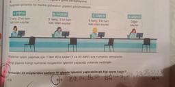 cevaplayınız.
Aşağıdaki görselde bir banka şubesinin gişeleri görülmektedir.
A GİŞESİ
2 hariç, 2'nin tam
katı olan sayılar
B GİŞESİ
3 hariç, 3'ün tam
katı olan sayılar
C GİŞESİ
5 hariç, 5'in tam
katı olan sayılar
Müşteriler işlem yapmak için 1'den 40'a kadar (1 ve 40 dahil) sıra numarası almışlardır.
Hangi gişenin hangi numaralı müşterinin işlemini yapacağı yukarıda verilmiştir.
Bankadaki 40 müşteriden sadece iki gişede işlemini yaptırabilecek kişi sayısı kaçtır?
A) 8
B) 9
D GİŞESİ
Diğer
sayılar
8,9,14, 16,21 0,101 25, 26, 27, 28,32,33
C)
D) 11