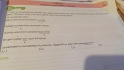 FILIMSİLER
(Fulimsilerin Genel Özellikleri Ismer
$899 Örnek-1
Fill kök ya da gövdelerine getirilen bazı eklerle cümle içinde isim, sifat ve zart grevinde kullanan sec
denir. Fiilimsiler, fiilden türer fakat çekimli fill gibi kip ve kişi eki almaz.
Bu açıklamaya göre,
Ufkun dört duvarına kanadını vurarak
1
Rüzgâr sürüklenirken derinlerden derine,
2
Gümüş yelkenlerini yüksekten savurarak
3
Bir gemi yelken açtı hayal iklimlerine
4
dizelerindeki numaralanmış sözcüklerden hangisi fiilimsi görevinde kullanılmamıştır?
B) 2
A) 1
C) 3
Cözüm
7
FÖY
D) 4