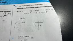 ZLİKLER
erden hangisidir?
C) (-4, 31
J[3, ∞0) X
*
10. "Hangi sayıların küpü karesinden küçüktür?"
Eşitsizliğinin çözüm kümesi aşağıdakilerden hangisidir?
11.
A) (-∞0, 1)
x2 > x3
x²-x330
X-T1
X = -1
1
1
D) (1, ∞) 7
B) (-∞, 1) - {0} (8)
(x²+9)*(x-6)
x²-x+2
C) (-∞, -1)
E) (-∞, -1) U {1}
-≤0
*
- 1