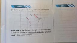 ÖRNEK
Bir düzlem ayna önüne AB cismi şekildeki gibi yerleştirilmiştir.
B
Düzlem
ayna
M
Buna göre, K, L,M noktalarındaki gözlemcilerden hangi-
leri düzlem aynada AB cisminin görüntüsünün tamamını
görür? (Birim kareler özdeştir.)
ÇÖZÜM