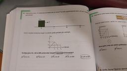 30. Doğrusal bir yolun K noktasında durmakta olan bir cisme F kuvveti uygulandığında cisim L.M ve N noi
geçmektedir.
v=0
K
L
Hiz
Cismin hareketi süresince oluşan hiz-zaman grafiği şekildeki gibi verilmiştir.
I
1
1
M
1 ½ t
Zaman
Grafiğe göre, KL, LM ve MN yollarından hangileri kesinlikle sürtünmelidir?
Yalnız KL
Yalnız LM
KL ve LM
KL ve MN
N
E) LM ve MN
32. Doğrusal bir yolda hareket etmekte olan araca at konum-zam
Zamanis) 1
Konumim 06
Araç için çizilen konum-zaman, hiz-zaman ve ivme-
Konum(m)
24
18-
12
6
1234
Zaman(s)
Buna göre, araç için çizilen grafiklerden h
Yalnız 1.
Yalnız I.
L
33. Sınıfta, Zeynep Öğretmen öğrencile