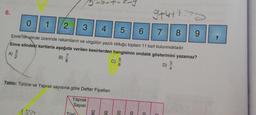 6.
B)
--6-4-8-9
0 1 2
3
5
6
7
8
Emre'nin elinde üzerinde rakamların ve virgülün yazılı olduğu toplam 11 kart bulunmaktadır.
Emre elindeki kartlarla aşağıda verilen kesirlerden hangisinin ondalık gösterimini yazamaz?
3
A) 2
7
8
4
Tablo: Türüne ve Yaprak sayısına göre Defter Fiyatları
Yaprak
Sayısı
09
90
C)
5
20
50
9+4+7
0
C
3
4
D)-
9