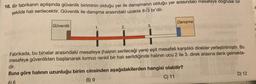 18. Bir fabrikanın açılışında güvenlik biriminin olduğu yer ile danışmanın olduğu yer arasındaki mesafeye doğrusal bir
şekilde halı serilecektir. Güvenlik ile danışma arasındaki uzaklık 8√3 br'dir.
Güvenlik
1.
2.
3.
1861
Danışma
niniz ned notint
Fabrikada, bu binalar arasındaki mesafeye (halinin serileceği yere) eşit mesafeli karşılıklı direkler yerleştirilmiştir. Bu
mesafeye güvenlikten başlanarak kırmızı renkli bir halı serildiğinde halının ucu 2 ile 3. direk arasına denk gelmekte-
dir.
Buna göre halının uzunluğu birim cinsinden aşağıdakilerden hangisi olabilir?
A) 6
B) 9
C) 11
D) 12
LICADES