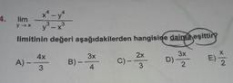 limitinin değeri aşağıdakilerden hangisine daima eşittire