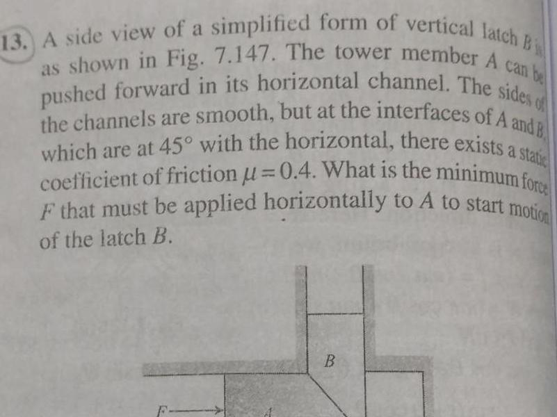 13 A side view of a simplified form of vertical latch B as