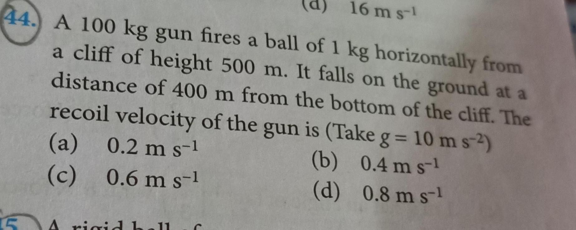 ANSWERED 16 M S 1 44 A 100 Kg Gun Fires A Ball Of 1 Kg Horizontally answered-16-m-s-1-44-a-100-kg-gun-fires-a-ball-of-1-kg-horizontally