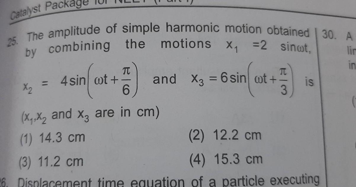 Catalyst Package 25 The amplitude of simple harmonic motion