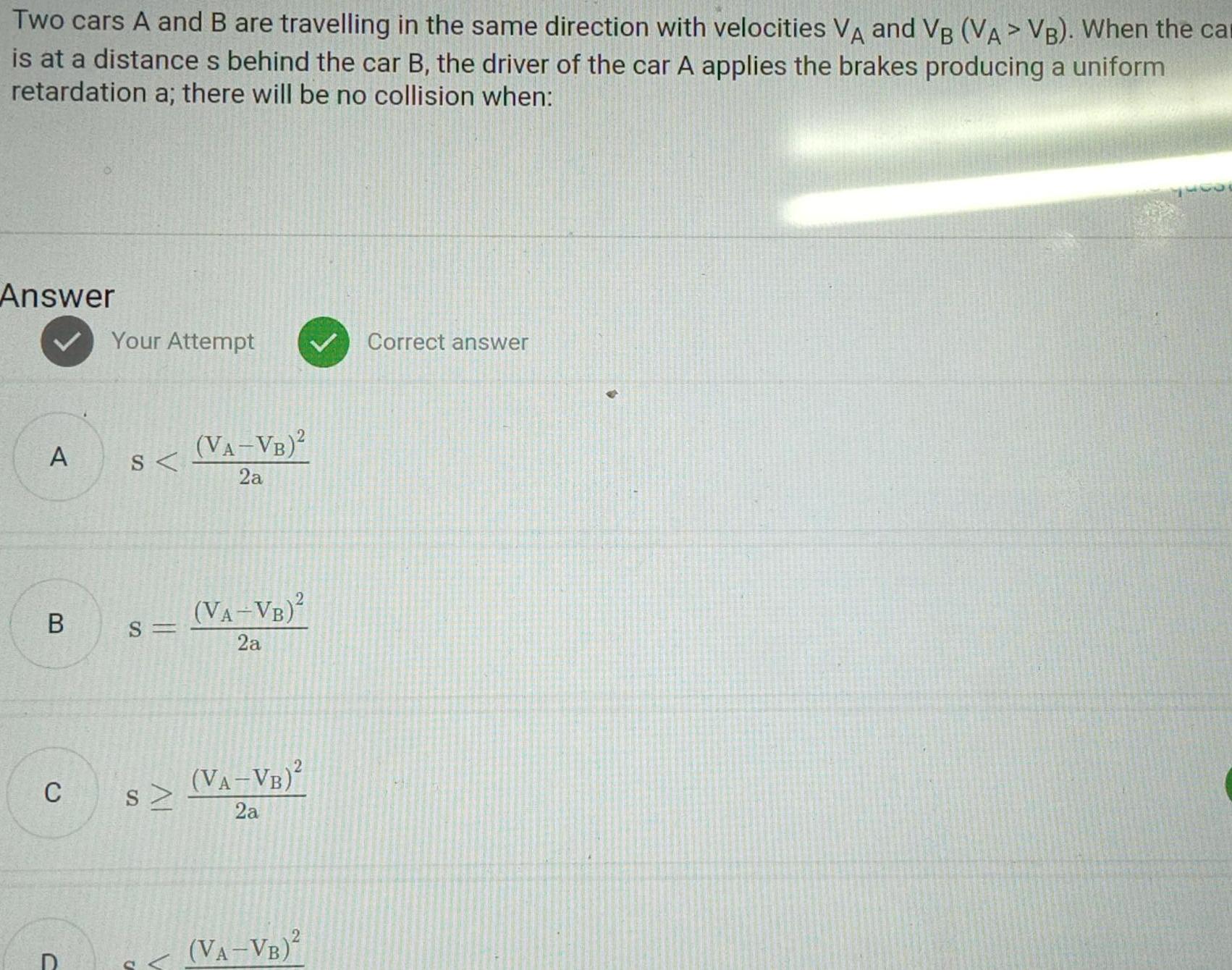 [ANSWERED] Two cars A and B are travelling in the same direction with ...