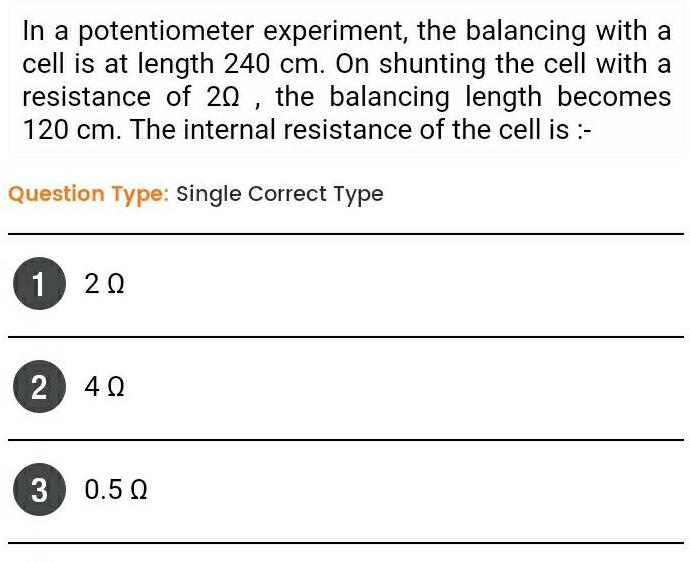 [ANSWERED] In a potentiometer experiment the balancing with a c