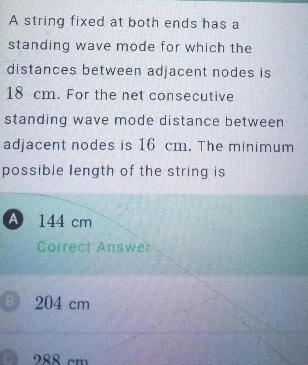 A string fixed at both ends has a standing wave mode for